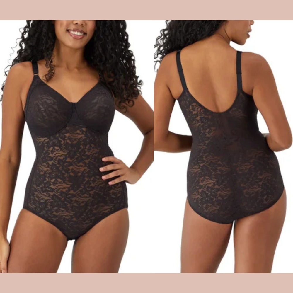 NWT $60 Bali [ 40DD ] Firm Control Lace N Smooth Body Shape Bodysuit‎ U1438